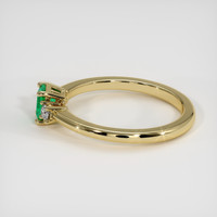 0.32 Ct. Emerald Ring, 18K Yellow Gold 4