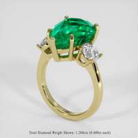 6.90 Ct. Emerald Ring, 18K Yellow Gold 2