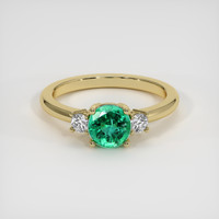 0.90 Ct. Emerald Ring, 18K Yellow Gold 1