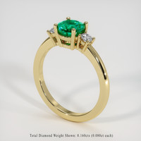 0.90 Ct. Emerald Ring, 18K Yellow Gold 2