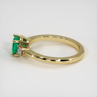 0.90 Ct. Emerald Ring, 18K Yellow Gold 4