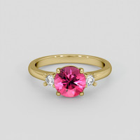 1.70 Ct. Pink Tourmaline Ring, 18K Yellow Gold 1