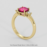1.70 Ct. Pink Tourmaline Ring, 18K Yellow Gold 2