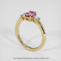 1.20 Ct. Pink Sapphire Ring, 18K Yellow Gold 2