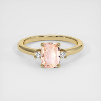 1.05 Ct. Padparadscha Sapphire Ring, 18K Yellow Gold 1