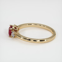 0.54 Ct. Ruby Ring, 18K Yellow Gold 4