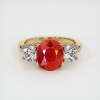 4.02 Ct. Ruby Ring, 18K Yellow Gold 1