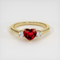 1.33 Ct. Ruby Ring, 18K Yellow Gold 1