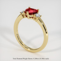 1.33 Ct. Ruby Ring, 18K Yellow Gold 2
