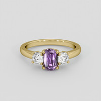 1.11 Ct. Purple Sapphire Ring, 18K Yellow Gold 1