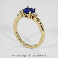 1.14 Ct. Blue Sapphire Ring, 18K Yellow Gold 2