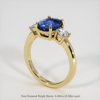 2.56 Ct. Blue Sapphire Ring, 18K Yellow Gold 2