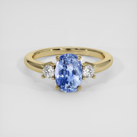 2.25 Ct. Blue Sapphire Ring, 18K Yellow Gold 1