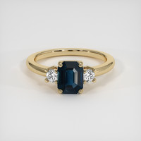 1.62 Ct. Greenish Blue Sapphire Ring, 18K Yellow Gold 1