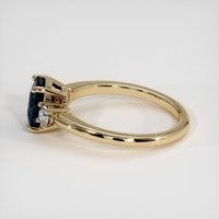 1.62 Ct. Greenish Blue Sapphire Ring, 18K Yellow Gold 4