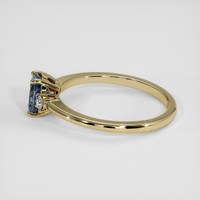 0.98 Ct. Greyish Blue Sapphire Ring, 18K Yellow Gold 4