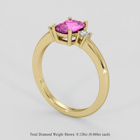 1.16 Ct. Pink Sapphire Ring, 18K Yellow Gold 2