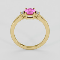 1.16 Ct. Pink Sapphire Ring, 18K Yellow Gold 3