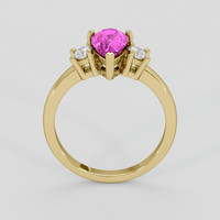 1.48 Ct. Purplish Pink Sapphire Ring, 18K Yellow Gold 3