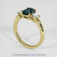 1.55 Ct. Greenish Blue Sapphire Ring, 18K Yellow Gold 2