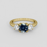 1.21 Ct. Greenish Blue Sapphire Ring, 18K Yellow Gold 1