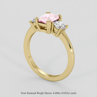 0.99 Ct. Pink Sapphire Ring, 18K Yellow Gold 2
