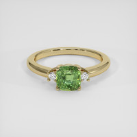 1.54 Ct. Green Sapphire Ring, 18K Yellow Gold 1