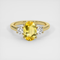 2.04 Ct. Yellow Sapphire Ring, 18K Yellow Gold 1