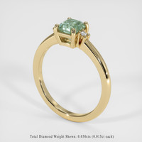 1.06 Ct. Green Sapphire Ring, 18K Yellow Gold 2