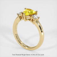 1.36 Ct. Yellow Sapphire Ring, 18K Yellow Gold 2