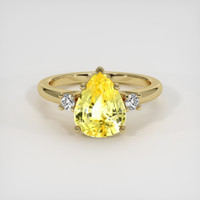 4.07 Ct. Yellow Sapphire Ring, 18K Yellow Gold 1