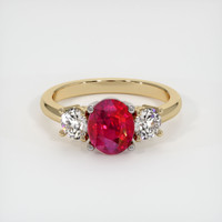 2.00 Ct. Ruby Ring, 14K Yellow & White 1