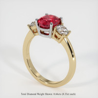 2.00 Ct. Ruby Ring, 14K Yellow & White 2