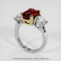4.02 Ct. Ruby Ring, 14K Yellow & White 2