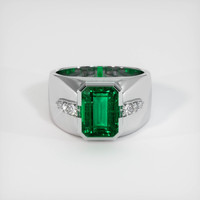 3.16 Ct. Emerald Ring, Platinum 950 1