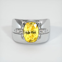 4.40 Ct. Yellow Sapphire Ring, Platinum 950 1