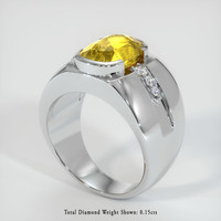 4.40 Ct. Yellow Sapphire Ring, Platinum 950 2