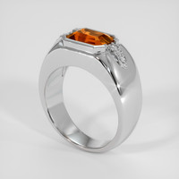 3.05 Ct. Orange Sapphire Ring, 14K White Gold 2