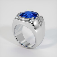 8.02 Ct. Blue Sapphire Ring, 18K White Gold 2