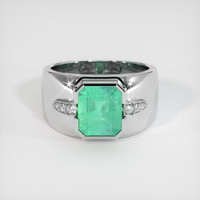 3.97 Ct. Emerald Ring, 18K White Gold 1