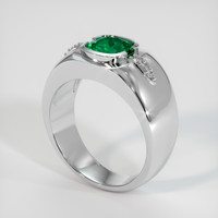 1.00 Ct. Emerald Ring, 18K White Gold 2