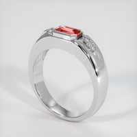 1.13 Ct. Padparadscha Sapphire Ring, 18K White Gold 2
