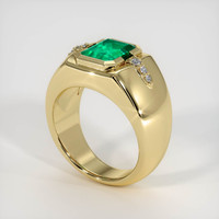 1.55 Ct. Emerald Ring, 18K Yellow Gold 2