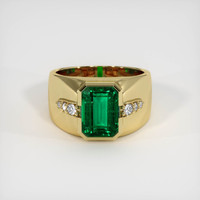 3.16 Ct. Emerald Ring, 18K Yellow Gold 1