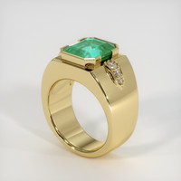 3.97 Ct. Emerald Ring, 18K Yellow Gold 2