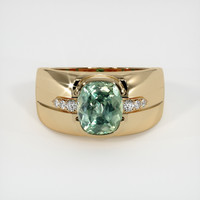 2.78 Ct. Green Sapphire Ring, 18K Yellow Gold 1