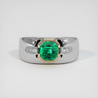 1.08 Ct. Emerald Ring, 18K Yellow & White 1