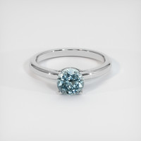 1.18 Ct. Greenish Blue Sapphire Ring, 10K White Gold 1