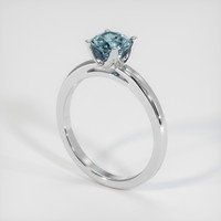 1.18 Ct. Greenish Blue Sapphire Ring, 10K White Gold 2