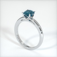 0.96 Ct. Greyish Blue Sapphire Ring, 10K White Gold 2